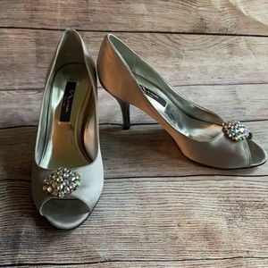 NINA ‘Fiery’ Peep Toe Pump - Royal Silver 8.5